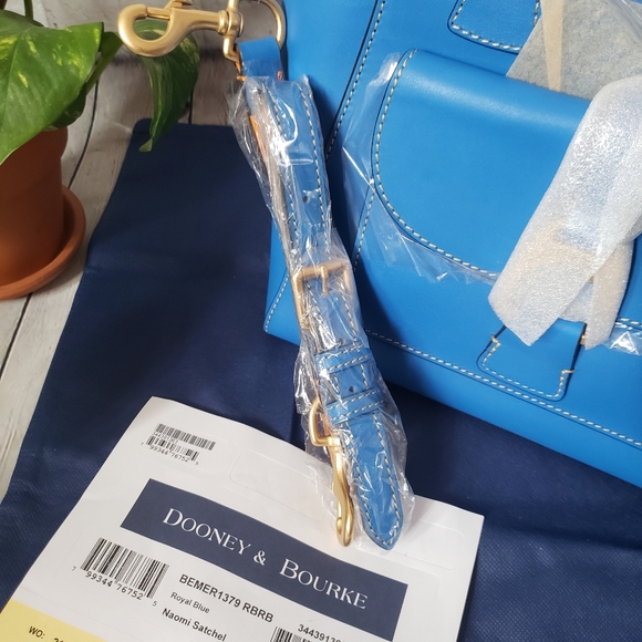Dooney & Bourke Royal Blue Naomi Leather Satchel - Picture 5 of 11